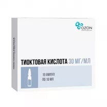 Тиоктовая кислота концентрат д/пригот. р-ра д/инфузий 30мг/мл, 10мл №10 Озон