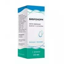 Вибронорм капли назальные 0,25мг+2,5мг/мл, 15мл