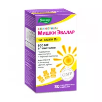 Эвалар Бэби Формула Мишки Витамин Д3 пастилки жевательные 600МЕ, №30