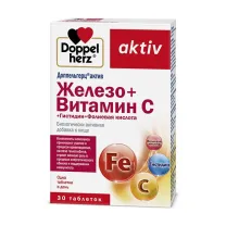 Доппельгерц Актив Железо+Витамин С+Гистидин+Фолиевая кислота таблетки, №30