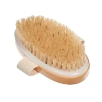 Bradex щетка для массажа сухого из чайного дерева с щетиной кабана с ремешком