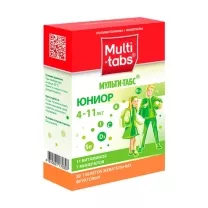 Мульти-табс Юниор таблетки жевательные фруктовый вкус 4-11лет, №30
