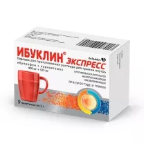 Ибуклин Экспресс порошок д/пригот. р-ра д/приема внутрь 400мг+325мг, №9