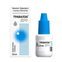 Травалза Дуо капли глазные 5мг/мл+0,04мг/мл, 2,5мл