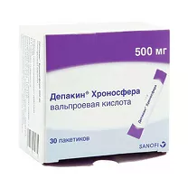 Депакин Хроносфера гранулы с пролонг. высвобожд. д/приема внутрь 500мг, №30 Санофи Винтроп