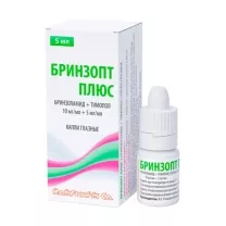Бринзопт Плюс капли глазные 10мг/мл+5мг/мл, 5мл