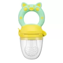 Roxy-kids Piggy ниблер для прикорма с силиконовой сеточкой, цвет мятный+желтый(6+мес)