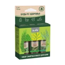 Dr.Pill набор натуральных эфирных масел (пихта+чайное дерево+эвкалипт), (10мл*3)