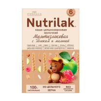 Nutrilak Procereals каша молочная мультизлаковая с яблоком и малиной цельнозерновая, без сахара(6+мес), 200г