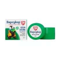Барсукор крем-актив массажный с барсучьим жиром, ментолом, эвкалиптом, 25г