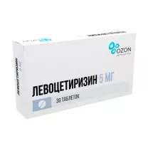 Левоцетиризин таблетки покрыт. п/о 5мг, №30