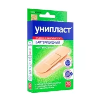 Унипласт лейкопластырь бактерицидный натуральный (1,9*7,2см), №20