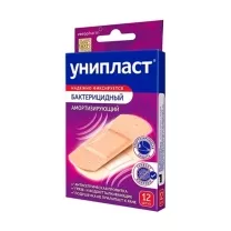 Унипласт лейкопластырь бактерицид. амортизирующий, №12