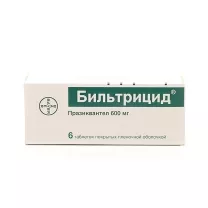Бильтрицид таблетки покрыт. п/о 600мг, №6