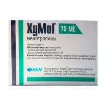Хумог лиофилизат д/пригот. р-ра д/в/м введ. 75МЕ+75МЕ, №1
