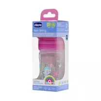 Chicco Well Being Girl бутылочка для кормления с силиконовой соской медленный поток (0+мес), 150мл