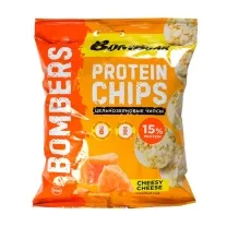 Bombbar чипсы цельнозерновые протеиновые вкус нежный сыр, 50г