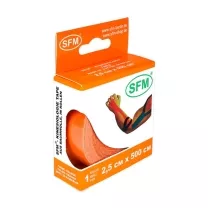 SFM Лента кинезиологическая хлопковая основа цвет оранжевый, (2,5см*500см)