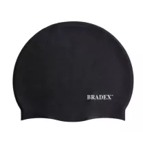 Bradex шапочка для плавания силиконовая цвет черный