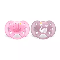 Avent Ultra soft пустышка силиконовая+футляр для хранения (6-18 мес)цвет в ассорт., 2шт