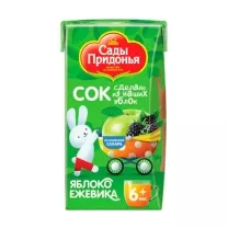 Сады Придонья сок яблоко-ежевика осветлённый (6+мес), 125мл