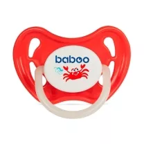 Baboo Marine ночная пустышка силиконовая круглый сосок (6+мес) цвет красный
