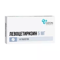 Левоцетиризин таблетки покрыт. п/о 5мг, №14