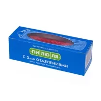 Пилюля таблетница-брелок с 3 отделениями, с карабином, цвет красный