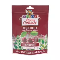 Alpine Caramel Детские леденцы с натуральным медом и витамином С, вкус Вишня, 75г
