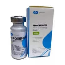 Меропенем порошок д/пригот. р-ра д/в/в введ. 500мг, №1