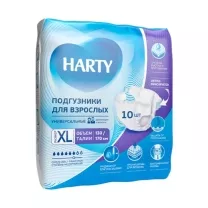 Harty подгузники для взрослых размер ХL (130-170 см), №10