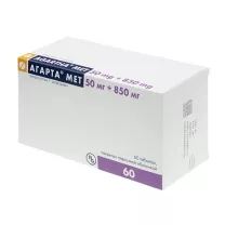 Агарта Мет таблетки покрыт. п/о 50мг+850мг, №60