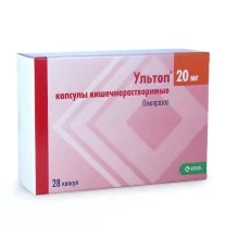 Ультоп капсулы кишечнораст. 20мг, №28