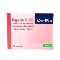 Лориста Н 100 таблетки покрыт. п/о 12,5мг+100мг, №30