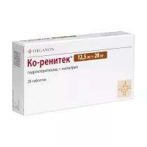 Ко-ренитек таблетки 12,5мг+20мг, №28