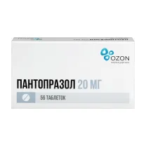Пантопразол таблетки покрыт. кишечнораств. плен. об. 20мг, №56