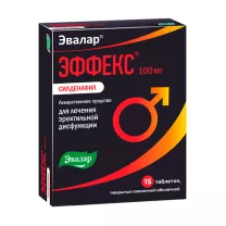 Эвалар Эффекс Силденафил таблетки покрыт. п/о 100мг, №15