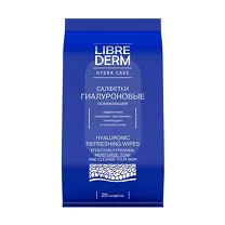 Librederm Hyaluronic Влажные салфетки гиалуроновые освежающие, №20