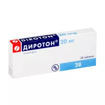 Диротон таблетки 20мг, №28 Гедеон Рихтер-Рус