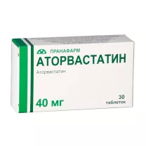 Аторвастатин таблетки покрыт. п/о 40мг, №30 Пранафарм