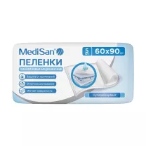 MediSan пеленки одноразовые с суперабсорбентом (60х90см), №5