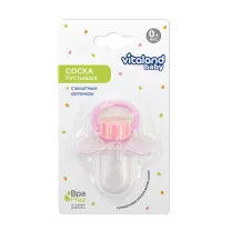 Vitaland baby соска-пустышка силиконовая с колпачком (0+ мес) цвет в ассорт.