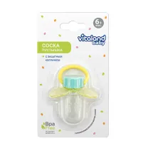 Vitaland baby соска-пустышка силиконовая с колпачком (6+ мес)