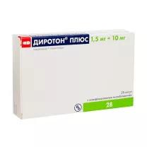 Диротон плюс капсулы с модиф. высвоб. 1,5мг+10мг, №28