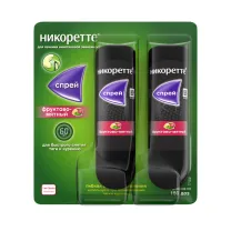 Никоретте спрей д/местн. прим. фруктово-мятный 1мг/доза, №2