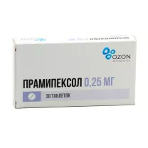 Прамипексол таблетки 0,25мг, №30 Озон
