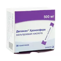 Депакин Хроносфера гранулы с пролонг. высвобожд. д/приема внутрь 500мг, №30 Санофи