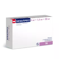 Эквапресс капсулы с модиф. высвоб. 5мг+1,5мг+20мг, №28 Гедеон Рихтер