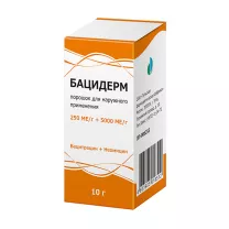 Бацидерм порошок д/наружн.прим. 250МЕ/г+5000МЕ/г , 10г