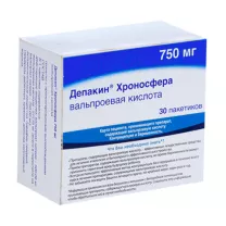Депакин Хроносфера гранулы с пролонг. высвобожд. д/приема внутрь 750мг, №30